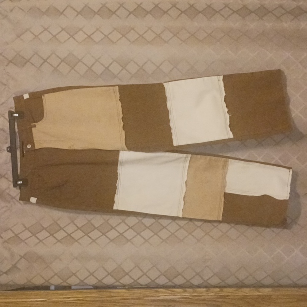 Rue 21 Almost Famous brown patched jeans